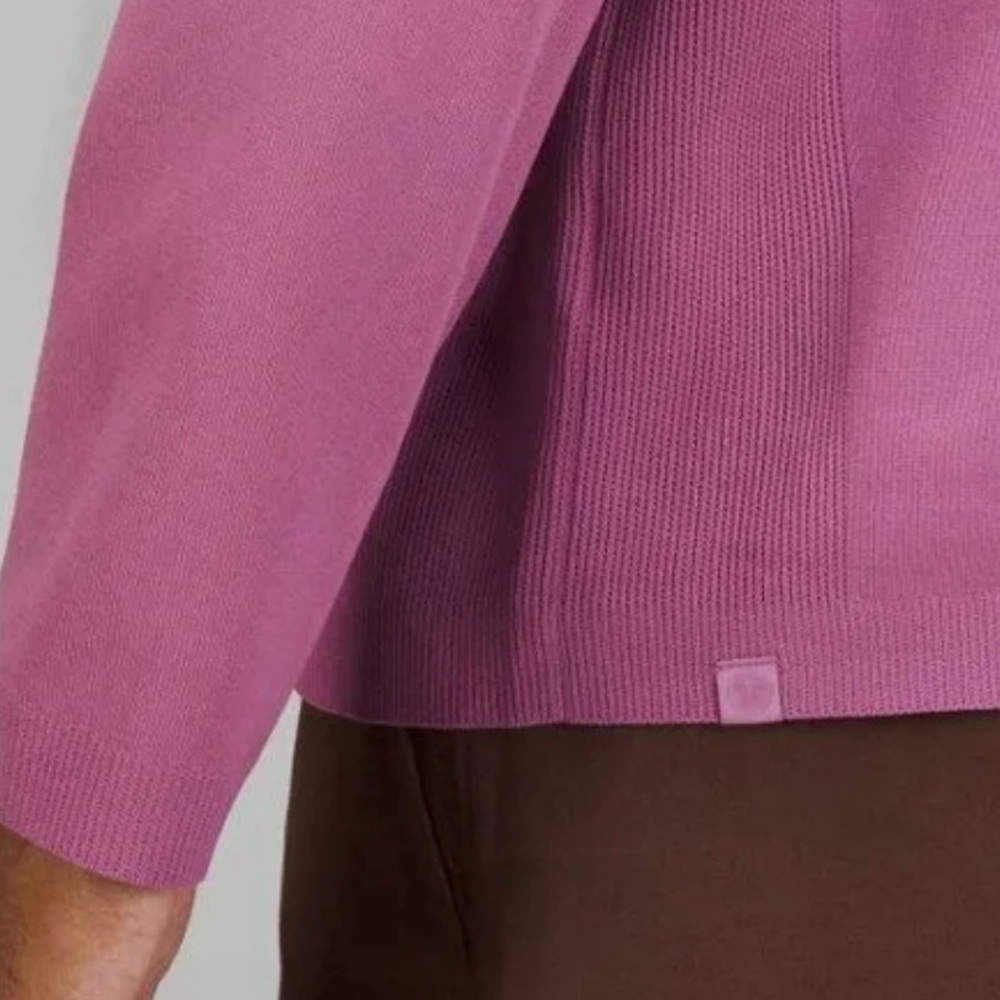 Lululemon Lightweight Knit Long Sleeve Polo color Mauve Pink size M - Picture 8 of 12